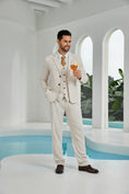 Cargar la imagen en la vista de la galería, Beige Linen Beach Wedding Men Summer Suits (MORE CHOICE+)🔥
