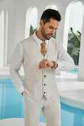 Bild in Galerie-Betrachter laden, Beige Linen Beach Wedding Men Summer Suits (MORE CHOICE+)🔥
