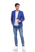 Gallery viewerに画像を読み込む, Royal Blue Men's Two Button Blazer for Party, Wedding and Business
