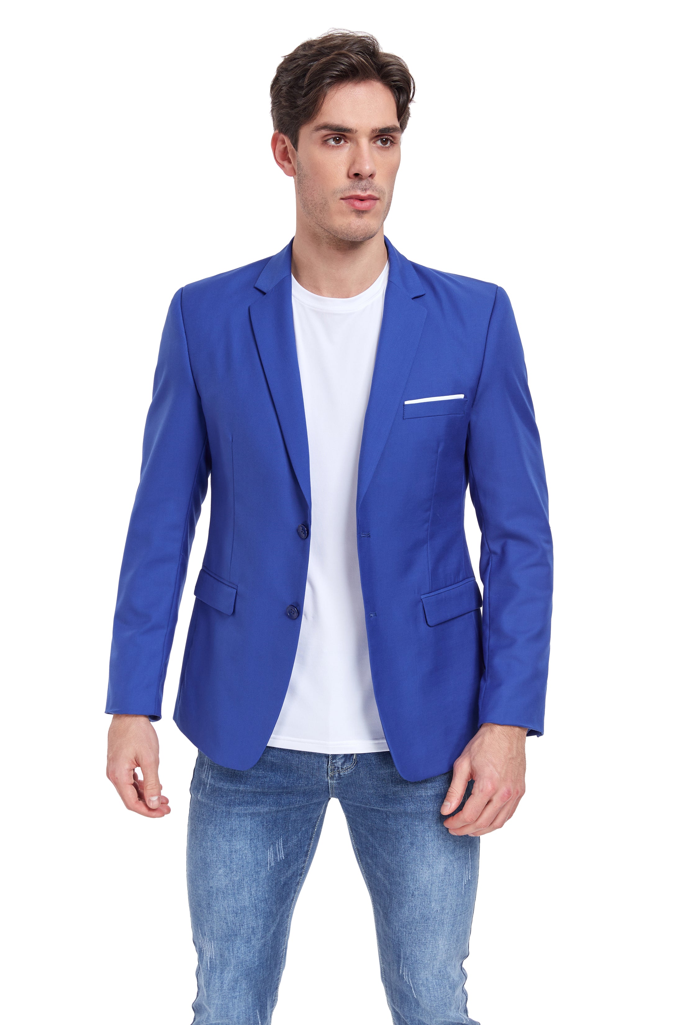 Royal Blue Men's Two Button Blazer for Party, Wedding and Business