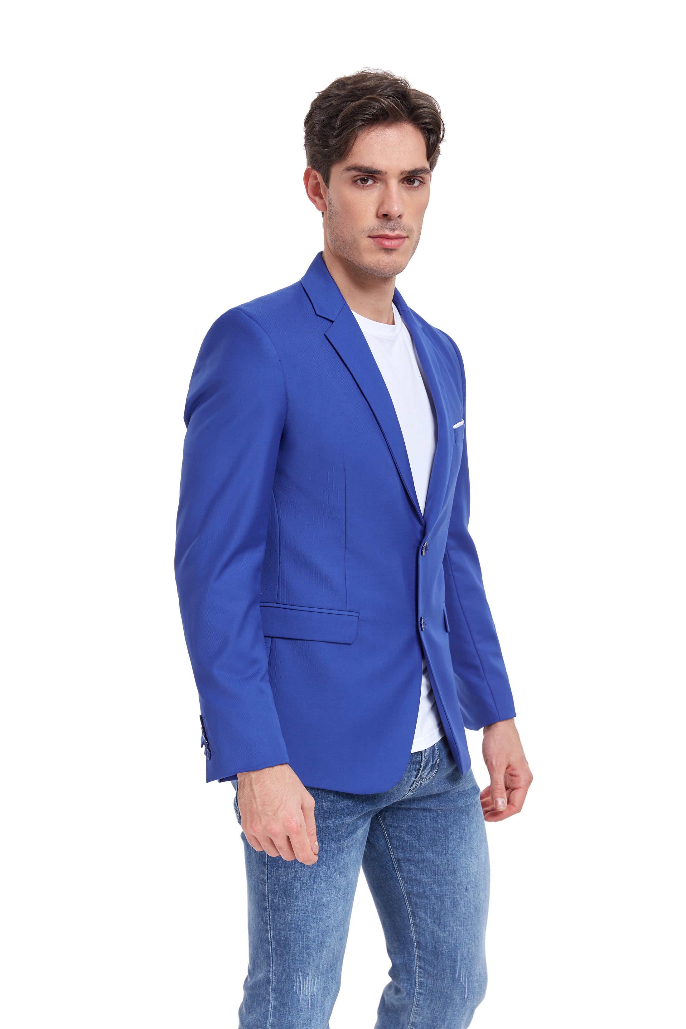 Royal Blue Men's Two Button Blazer for Party, Wedding and Business