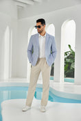 Bild in Galerie-Betrachter laden, Seersucker Striped Men's Summer Blazer
