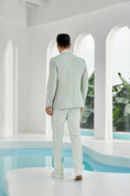 Charger l'image dans la visionneuse de la galerie, Seersucker Striped Blazer Pants 2 Piece Men's Summer Suit
