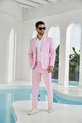 Load image into Gallery viewer, Seersucker Striped Blazer Pants 2 Piece Men's Summer Suit
