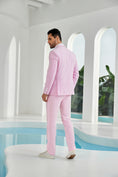 Charger l'image dans la visionneuse de la galerie, Seersucker Striped Blazer Pants 2 Piece Men's Summer Suit
