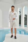 Cargar la imagen en la vista de la galería, Beige Linen Beach Wedding Men Summer Suits (MORE CHOICE+)🔥
