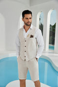 Bild in Galerie-Betrachter laden, Beige Linen Beach Wedding Men Summer Suits (MORE CHOICE+)🔥
