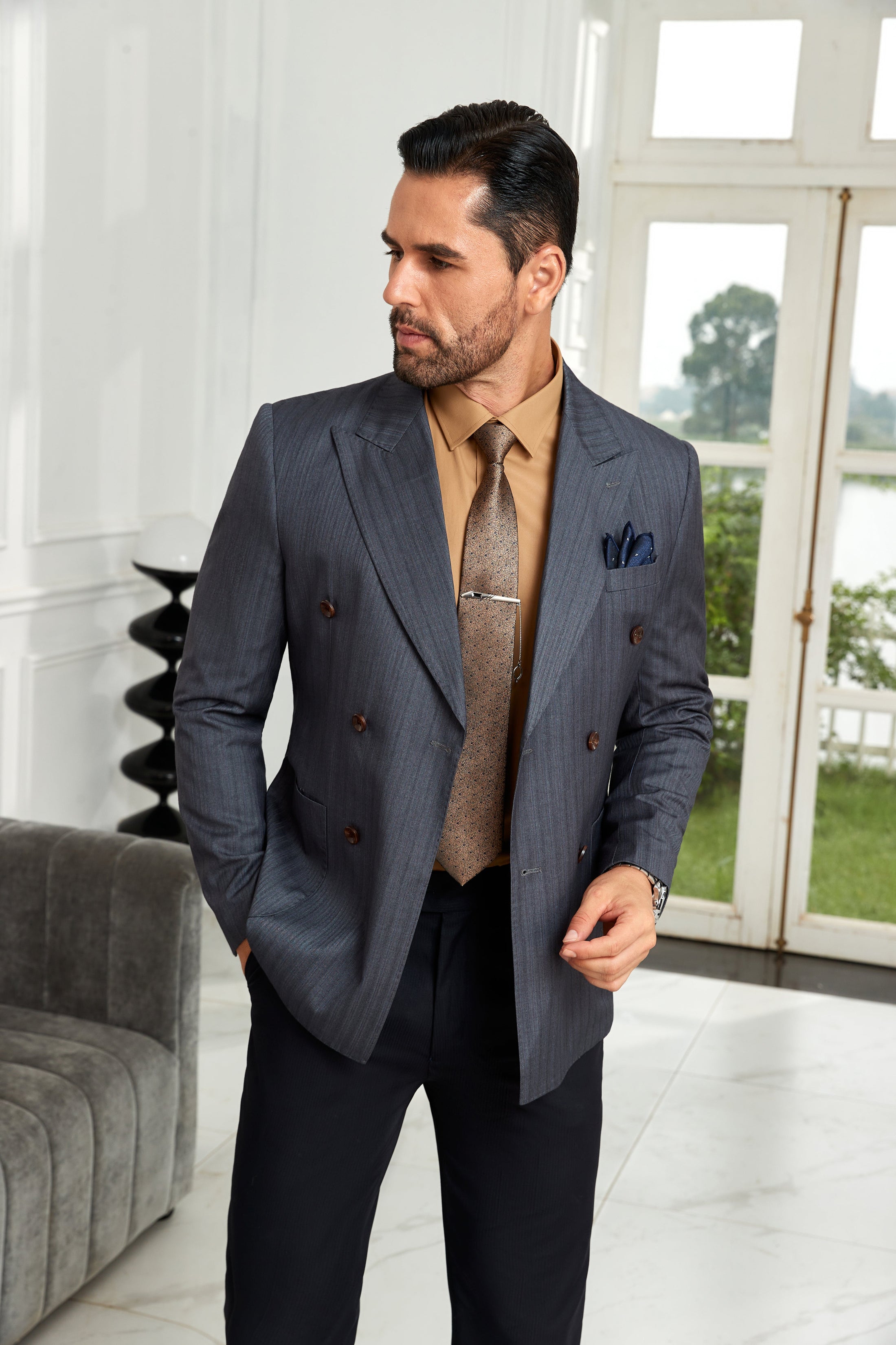 Designer Style New Double Breasted Men's Blazer