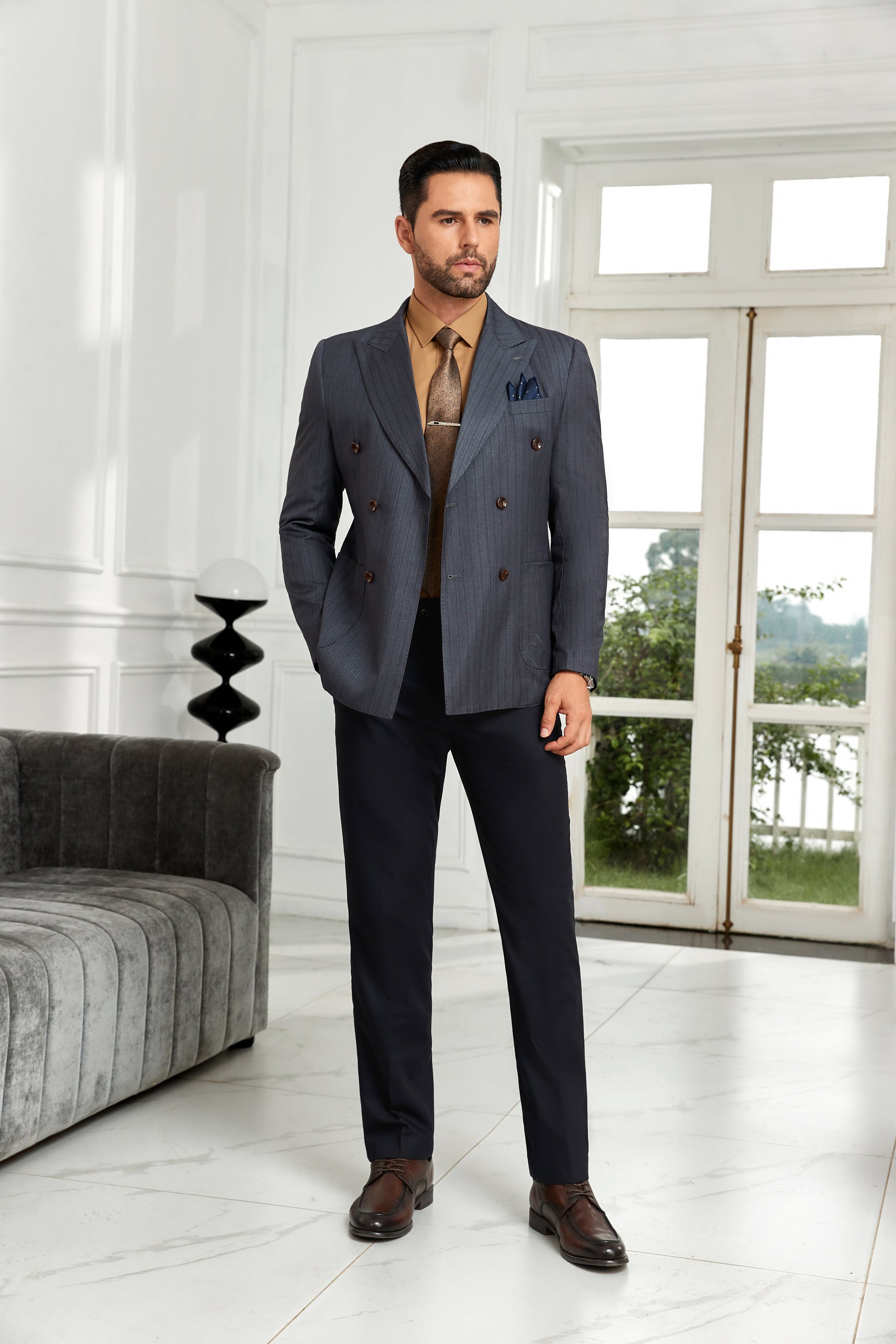 Designer Style New Double Breasted Men's Blazer