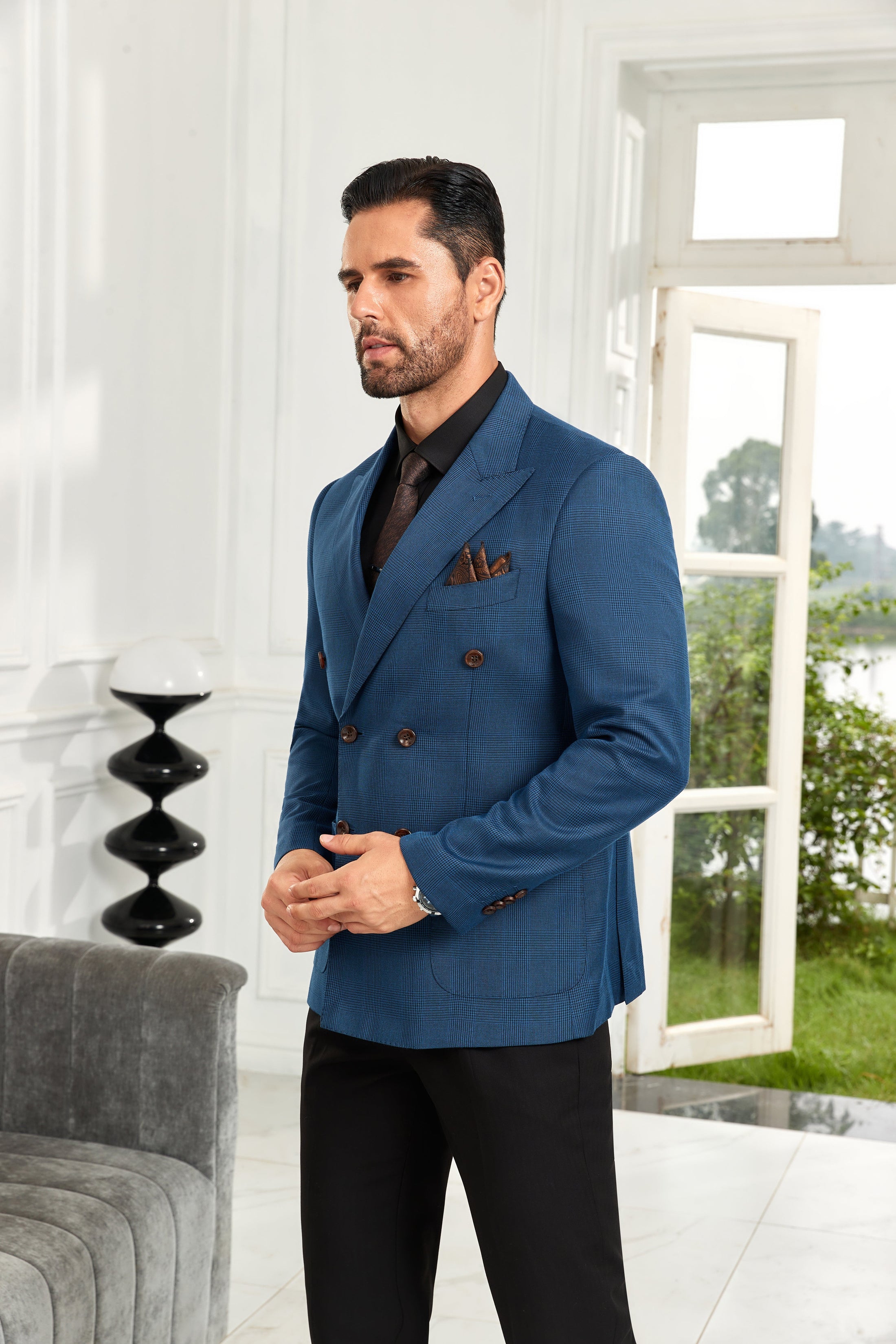 Designer Style New Double Breasted Men's Blazer