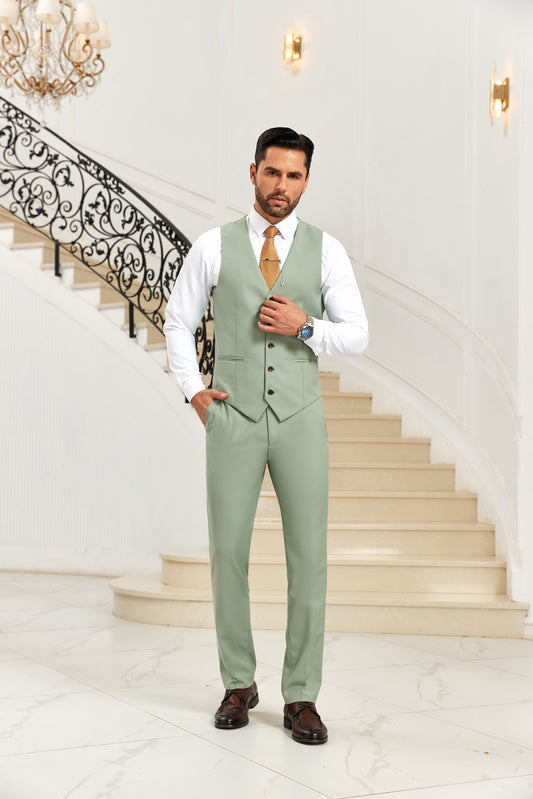 Designer Style Unique Design 2 Pieces Men's Suits Vest+Pants