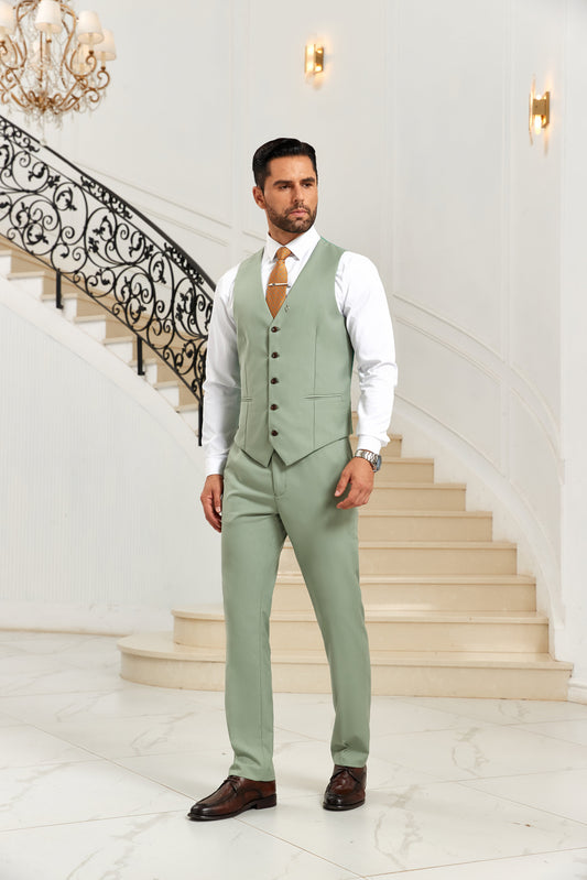 Designer Style Unique Design 2 Pieces Men's Suits Vest+Pants