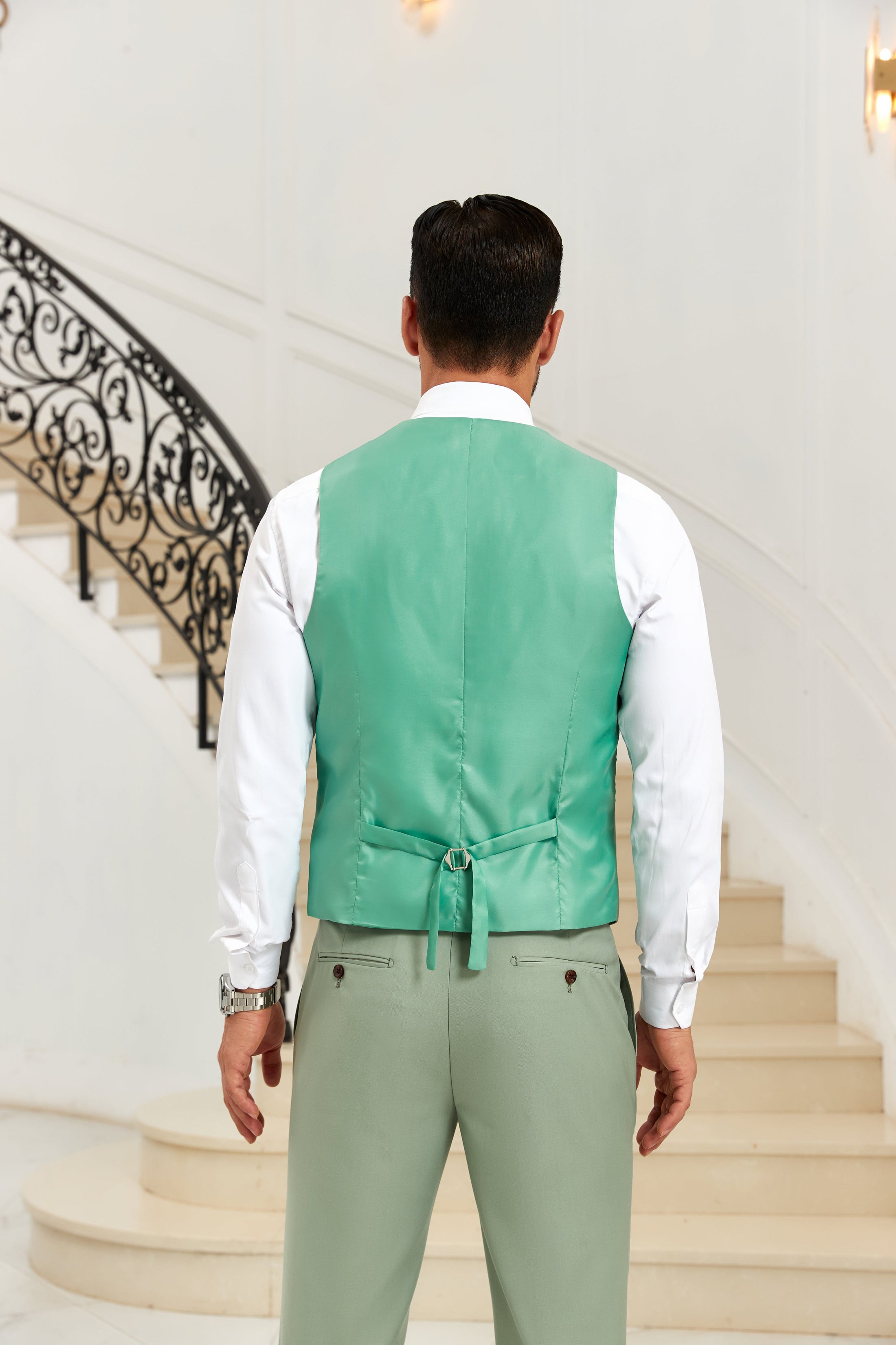 Designer Style Unique Design 2 Pieces Men's Suits Vest+Pants