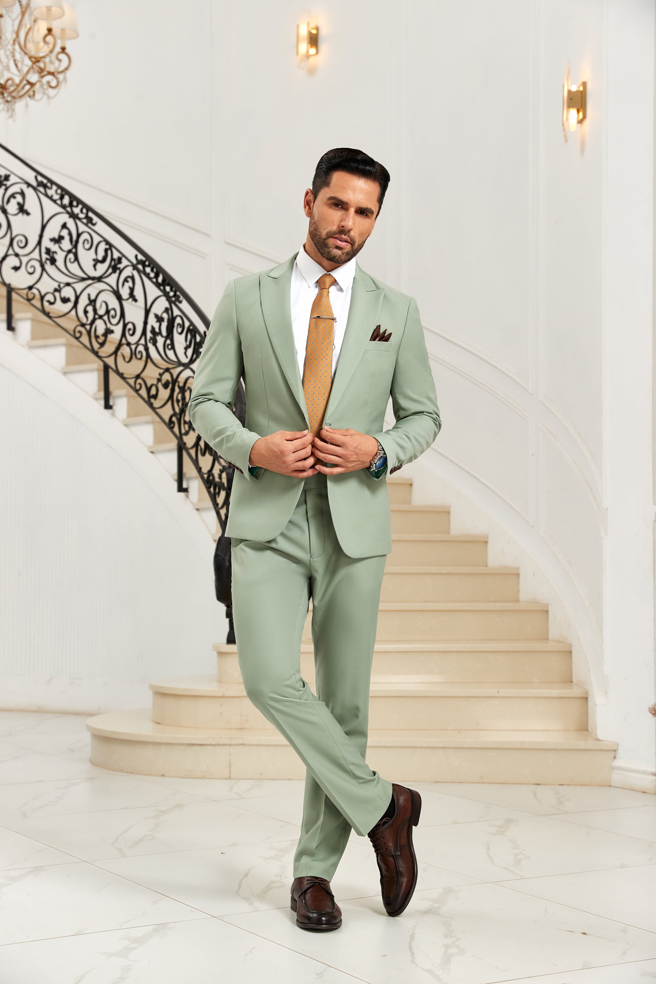 Designer Style Unique Design 2 Pieces Men's Suits Jacket+Pants