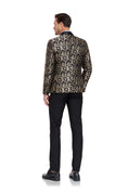 Gallery viewerに画像を読み込む, Golden Unique Patterned Men's Blazer for Party, Wedding and Business
