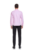 Gallery viewerに画像を読み込む, Pink Men's Urban Stylish Casual Business Slim Fit Long Sleeve Button Up Dress Shirt
