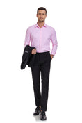 Bild in Galerie-Betrachter laden, Pink Men's Urban Stylish Casual Business Slim Fit Long Sleeve Button Up Dress Shirt
