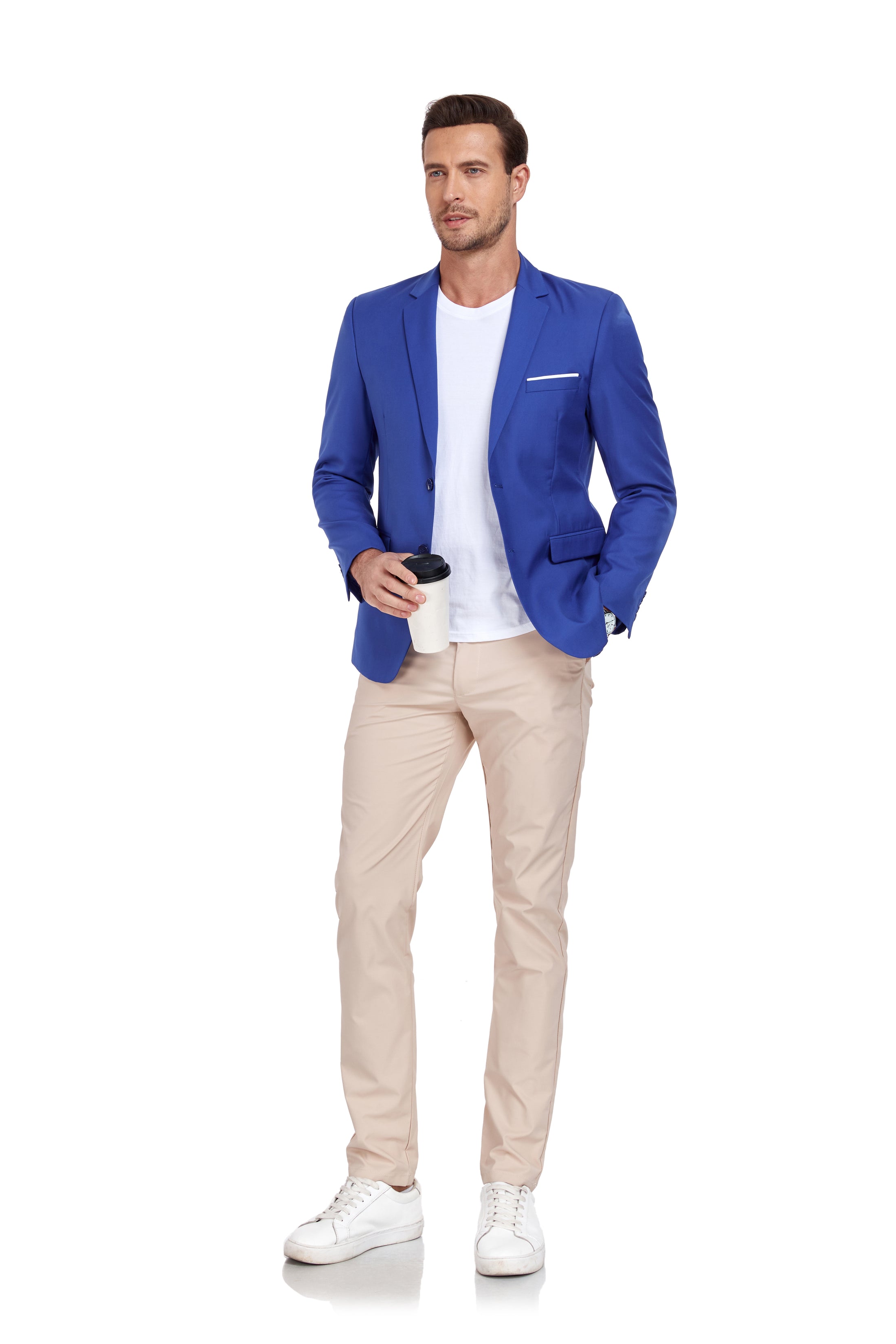 Royal Blue Men's Two Button Blazer for Party, Wedding and Business