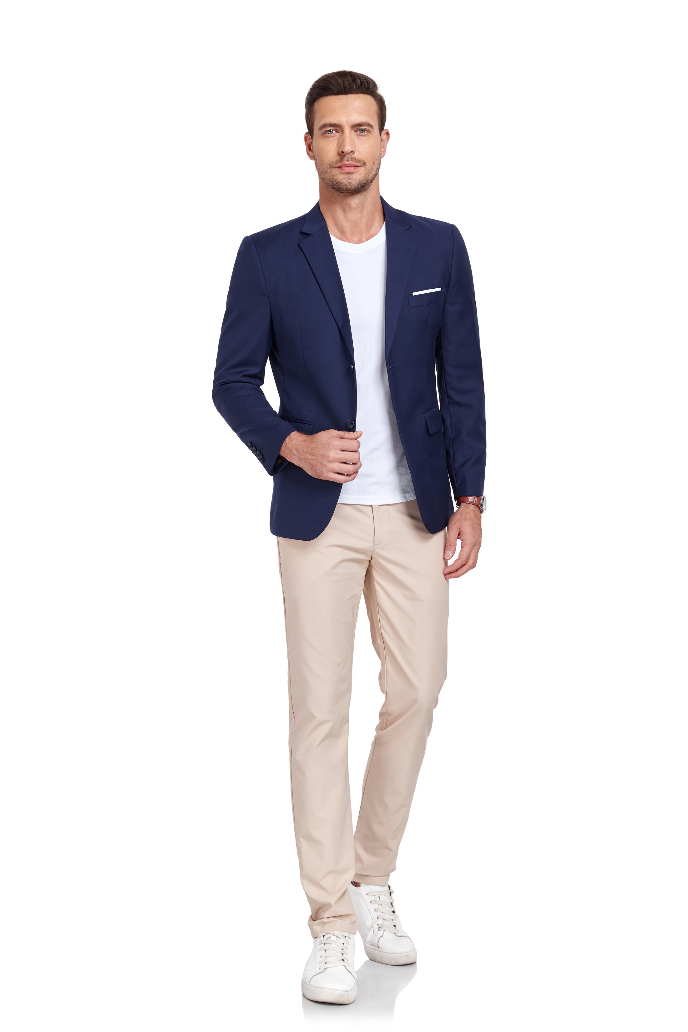 Navy Men's Two Button Blazer for Party, Wedding and Business