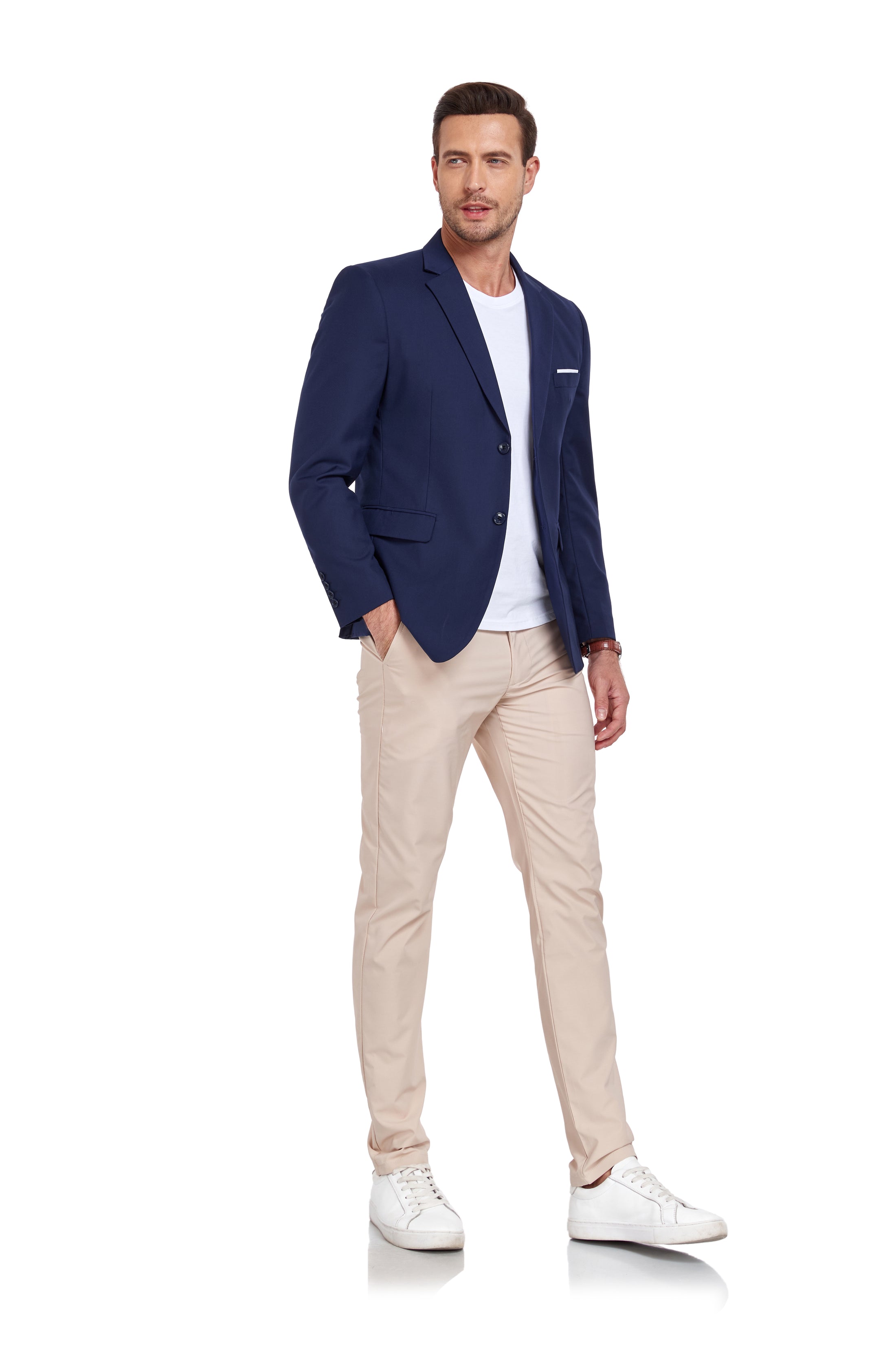 Navy Men's Two Button Blazer for Party, Wedding and Business