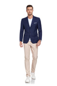 Cargar la imagen en la vista de la galería, Navy Men's Two Button Blazer for Party, Wedding and Business
