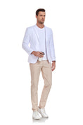 Cargar la imagen en la vista de la galería, White Men's Two Button Blazer for Party, Wedding and Business
