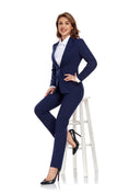 Cargar la imagen en la vista de la galería, Navy Women's 2 Piece Office Work Suit Set
