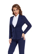 Charger l'image dans la visionneuse de la galerie, Navy Women's 2 Piece Office Work Suit Set
