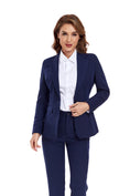 Charger l'image dans la visionneuse de la galerie, Navy Women's 2 Piece Office Work Suit Set
