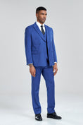 Charger l'image dans la visionneuse de la galerie, Royal Blue Stripe Men's 3 Piece Suits
