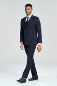 Charger l'image dans la visionneuse de la galerie, Royal Blue Stripe Men's 3 Piece Suits
