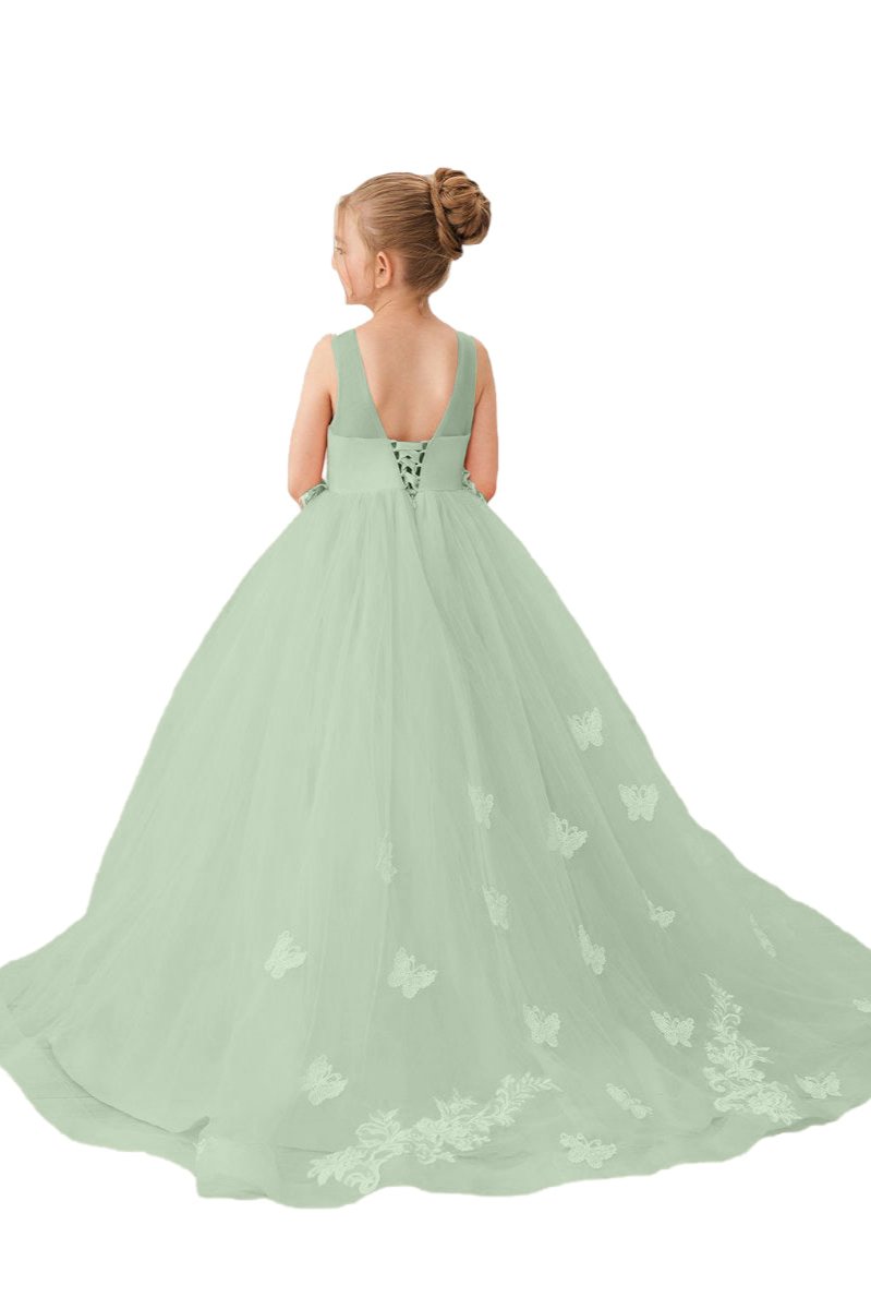 Flower Girl Dresses Applique Tulle Pageant Princess Gown FLC00424