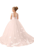 Charger l'image dans la visionneuse de la galerie, Flower Girl Dresses Applique Tulle Pageant Princess Gown FLC00424
