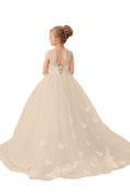 Charger l'image dans la visionneuse de la galerie, Flower Girl Dresses Applique Tulle Pageant Princess Gown FLC00424
