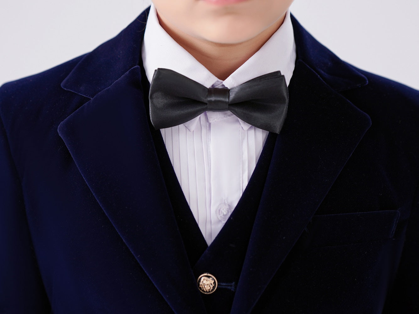 Navy Velvet 5 Piece Boy's Formal Boys Suits