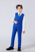 Gallery viewerに画像を読み込む, Royal Blue Fit Slim 4 Piece Boy's Formal Suits With Vest+Pants+Shirt+Tie
