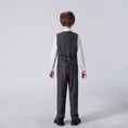 Load image into Gallery viewer, Dark Grey Striped Modern 4 Piece Boy's Formal Suits
