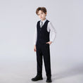 Charger l'image dans la visionneuse de la galerie, Black Striped Modern 4 Piece Boy's Formal Suits
