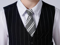 Gallery viewerに画像を読み込む, Navy Striped Slim Fit Modern 5 Piece Boy's Formal Suits
