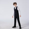 Cargar la imagen en la vista de la galería, Black Striped Modern 4 Piece Boy's Formal Suits
