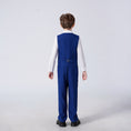 Load image into Gallery viewer, Royal Blue Striped Slim Fit Modern 4 Piece Boy's Formal Suits With Vest+Pants+Shirt+Tie
