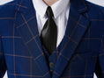 Load image into Gallery viewer, Blue Plaid Boys Formal Blazer,  Affordable School Jacket
