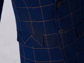 Load image into Gallery viewer, Blue Plaid Elegant 5 Piece Boys Suits
