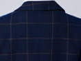 Cargar la imagen en la vista de la galería, Blue Plaid Elegant 5 Piece Boys Suits
