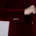 Cargar la imagen en la vista de la galería, Burgundy Velvet 3 Piece Boy's Formal Boys Suits With Jacket Vest Pants
