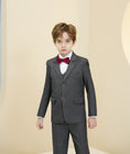 Load image into Gallery viewer, Dark Grey Striped Modern 5 Piece Boy's Formal Suits
