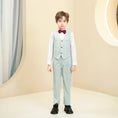 Load image into Gallery viewer, Mint Green Plaid Elegant Formal 4 Piece Boys Suits
