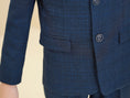 Gallery viewerに画像を読み込む, Navy Plaid Elegant Formal 5 Piece Boys Suits
