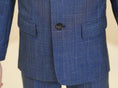 Cargar la imagen en la vista de la galería, Blue Plaid Elegant Formal 5 Piece Boys Suits
