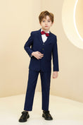 Load image into Gallery viewer, Navy Kid Formal Classic 5 Piece Boys Suits
